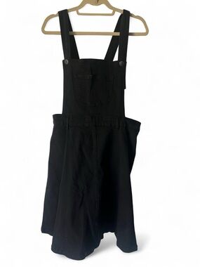Hell Bunny Denim Pinafore Dress - black